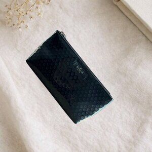 Kate Spade New York Black Embossed Cosmetic Pouch Clutch
